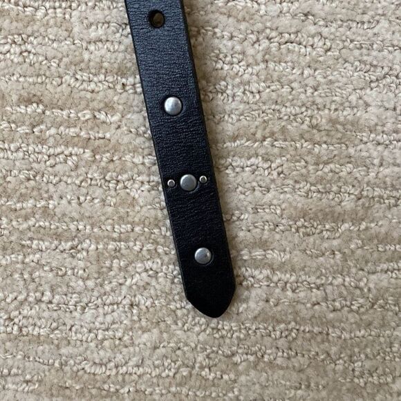 Women’s EDC Black Leather Belt with Silver Accents - Picture 2 of 6
